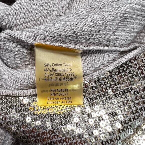 Alice + Olivia Gold Sequin Shift Dress Size M Back Keyhole. - Picture 11 of 12